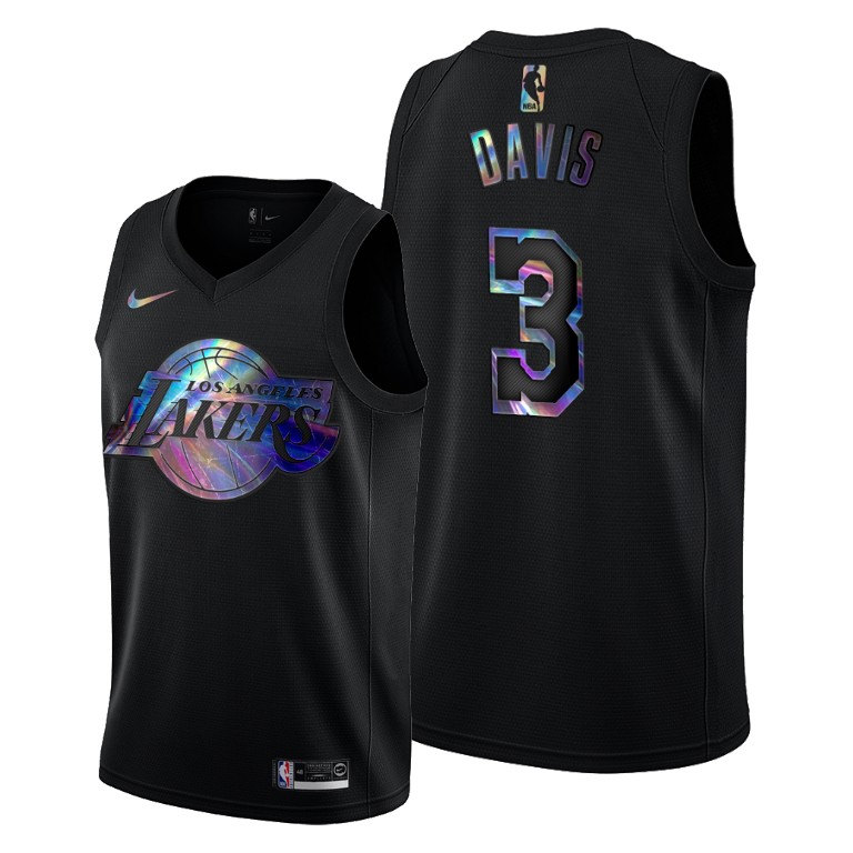 Men's Los Angeles Lakers Anthony Davis #3 NBA Limited 2021 HWC Iridescent Collection Black Basketball Jersey NTN1583ZO
